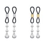 1 Pair Non Pierced Nipple Bar Piercing Jewellery for women men Silver