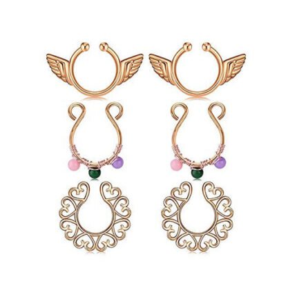 Fake Nipple Rings Adjustable Clip On Nipple Rings Non-Piercing Nipple