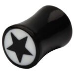 0 Gauge Organic Buffalo Horn Saddle Plug w/Star