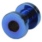 4 Gauge Screw Fit Flesh Tunnel Blue Titanium Plated