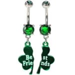 Best Friends Clover Belly Ring Set