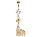 Gold Giraffe Belly Ring