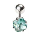Aqua Square CZ Tongue Barbell