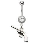 Revolver Gun Belly Ring