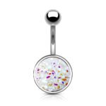 Druzy Stone White Belly Ring