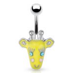 Playful Giraffe Belly Ring