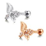 16g Tragus Earrings Studs Cartilage Piercing Jewelry Small Butterfly