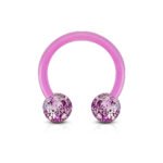 Purple Ultra Glitter Acrylic Circular Barbell/Horseshoe Piercing