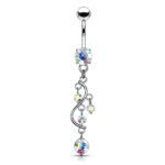 Iridescent CZ Vine Belly Ring