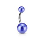 Metallic Belly Ring Blue