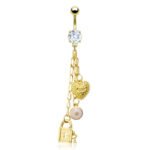 Tiffany Co. Inspired Charm Chain Dangle Belly Button Ring