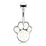 Opal Glitter Puppy Paw - Silver