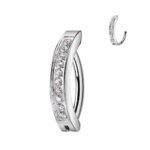 Steel CZ Gemmed High Quality Precision Hinged Belly Ring