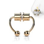 Rose Gold Fake Magnetic Septum Horseshoe