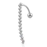 Zig Zag Line Top Drop Belly Ring - Silver