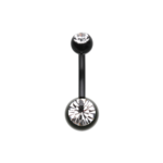 Bio Flexible Gem Ball Acrylic Belly Ring Black