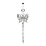 Butterfly Dangle with CZ Belly Ring