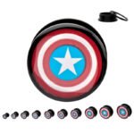 Captain America Ear Gauge - Sold as a Pair