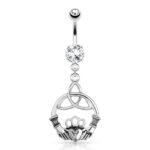 Celtic Knot with Claddagh Belly Ring