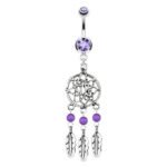 Purple Dreamcatcher Belly Ring