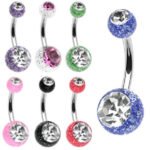 7 Pack Ultra Glitter Belly Rings