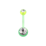 Bio Flexible Gem Ball Acrylic Belly Ring Green