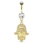 Hamsa 14kt Gold Plated Belly Ring