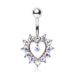 Iridescent Heart Belly Ring