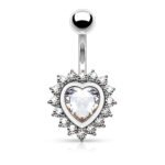 Heart Shape CZ Belly Ring