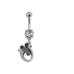 Horseshoe with Dangling Clover Belly Ring