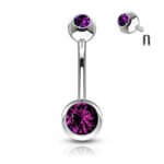 Internally Threaded Navel Ring - Purple