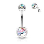 Internally Threaded Belly Ring - Iridescent
