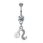 Leo Zodiac CZ Belly Ring