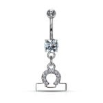 Libra Zodiac CZ Belly Ring