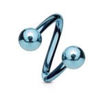 Lt Blue 14 GA Titanium Spiral Belly Ring