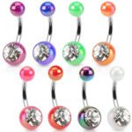 Metallic Gem Belly Ring