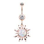 Rose Gold Multi-Sprinkle Dot Sun Belly Ring