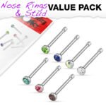 7 Pack Nose Bone Studs