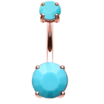 Rose Gold Turquoise Belly Ring