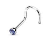 Light Blue Single Gem Nose Screw