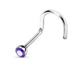 Light Purple Single Gem Nose Screw