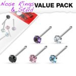 5 Pack 20GA Nose Studs