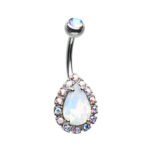 Opalescent Teardrop Belly Ring