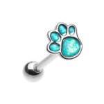 Paw Print Tongue Ring