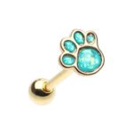 Golden Paw Print Tongue Ring