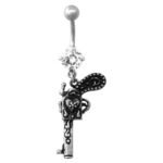 Antique Pistol Belly Ring