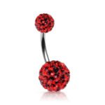 Red Swarovski Crystal Ferido Belly Ring