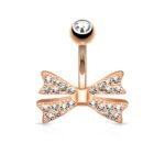 Non Dangle Rose Gold Bow Belly Ring