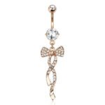 Swirling Ribbon with Paved Gems Belly Ring
