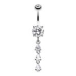Cascading Teardrops Belly Ring
